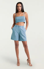 Chambray Heatset Patricia Short Medium Blue