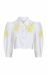Trailing Peonies Tilda Top White/Golden Glow