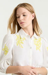 Trailing Peonies Tilda Top White/Golden Glow