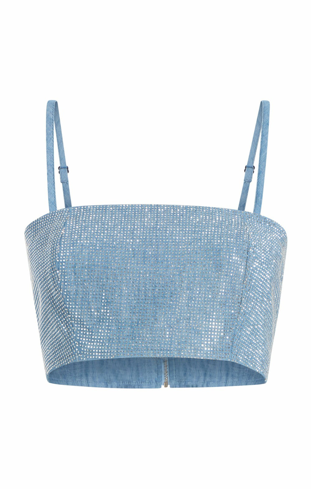 Chambray Heatset Nikki Top Medium Blue