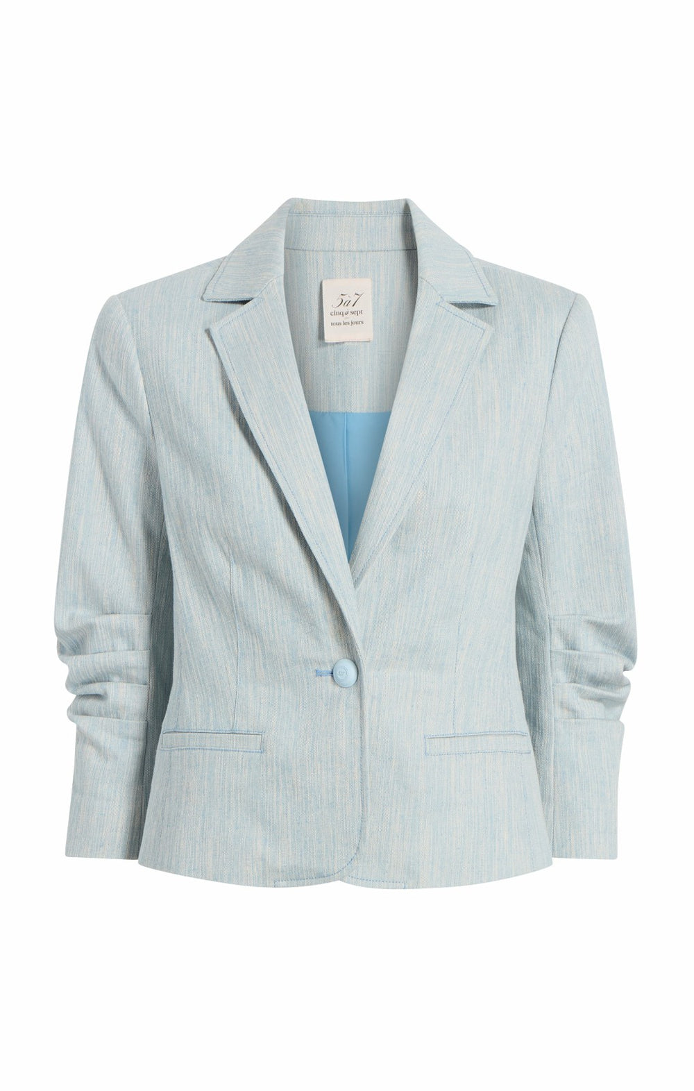 Two Tone Melange Le Petit Khloe Blazer Kettle Pond/White