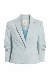 Two Tone Melange Le Petit Khloe Blazer Kettle Pond/White