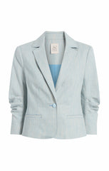 Two Tone Melange Le Petit Khloe Blazer Kettle Pond/White