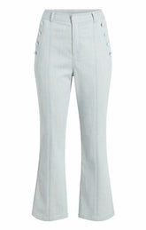 Two Tone Melange Linda Pant Kettle Pond/White