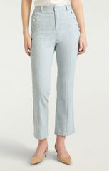 Two Tone Melange Linda Pant Kettle Pond/White