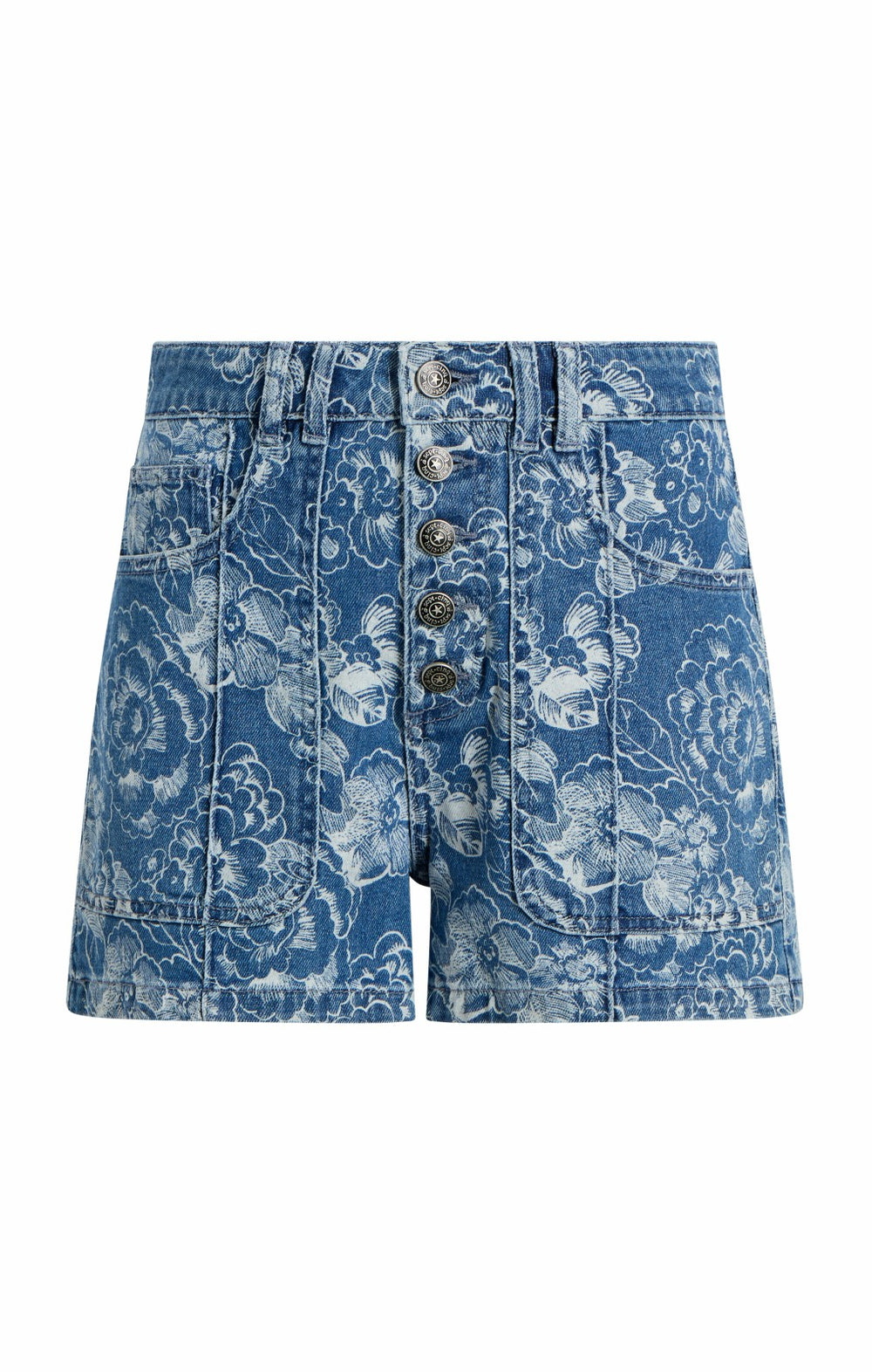 Sketchbook Floral Vivian Short Indigo/White