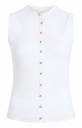 Sleeveless Beverly Top White