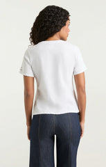 Rhinestone Oui Oui Shrunken Tee White/Black