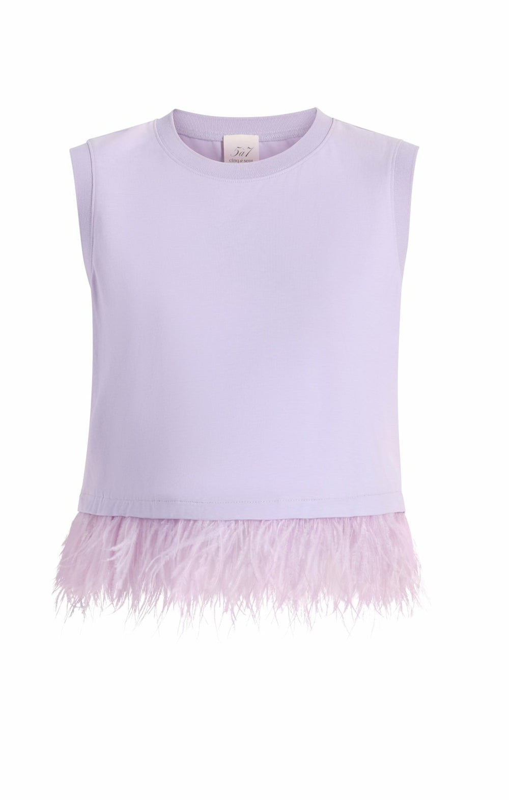 Cropped Feather Tee Light Honey Lavender