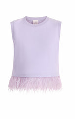 Cropped Feather Tee Light Honey Lavender