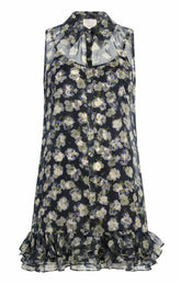 Mini Tossed Poppies Brisbane Dress Navy Multi