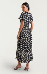 Mini Tossed Poppies Isha Dress Navy Multi