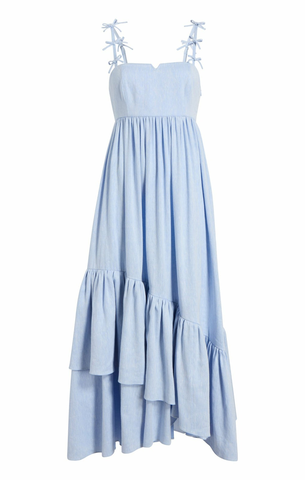 Linen Suiting Bailey Dress Blue Hydrangea