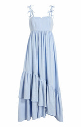 Linen Suiting Bailey Dress Blue Hydrangea