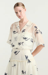 Heligan Top Ivory/Navy