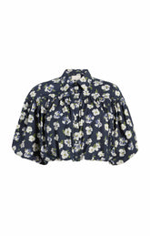 Mini Tossed Poppies Elysa Top Navy Multi