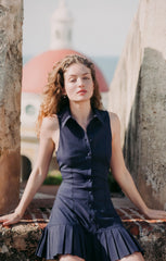 Sleeveless Lucilla Dress Navy