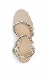Jeanne Crystal Linen Espadrille Natural/Clear