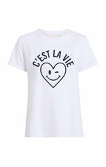 C'est La Vie Heart Smiley Tee White/Navy