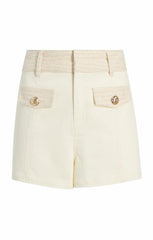 Braided Tweed Gaelle Shorts Whisper White/Gardenia