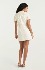 Braided Tweed Layla Dress Whisper White/Gardenia