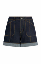 Cuffed Benji Short Indigo
