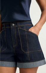 Cuffed Benji Short Indigo