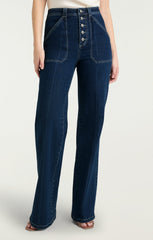 Tailors Crease Long Benji Pant Oceane/Ivory