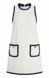 Contrast Auden Dress White/Navy