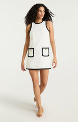 Contrast Auden Dress White/Navy