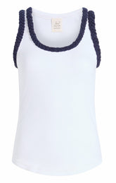 Braided Tank Top White/Navy
