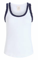 Braided Tank Top White/Navy