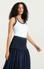 Braided Tank Top White/Navy