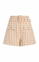 Gingham Denim Allie Short Sahara/Light Plaster