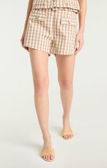 Gingham Denim Allie Short Sahara/Light Plaster