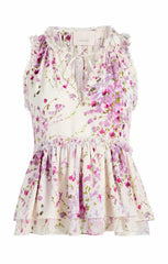 Midsummer Bloom Messina Top Ivory Multi