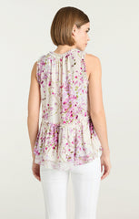 Midsummer Bloom Messina Top Ivory Multi