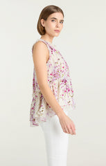 Midsummer Bloom Messina Top Ivory Multi