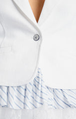 Striped Le Petit Denim Roxie Vest White/Blue Hydrangea