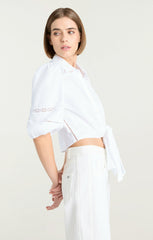 Three Quarter Sleeve Lace Mari White