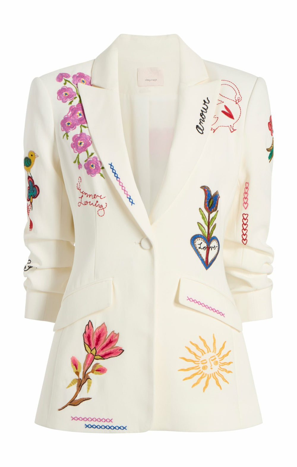 Summer Love Scrunched Cheyenne Blazer Ivory/Multi