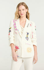 Summer Love Scrunched Cheyenne Blazer Ivory/Multi