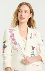 Summer Love Scrunched Cheyenne Blazer Ivory/Multi