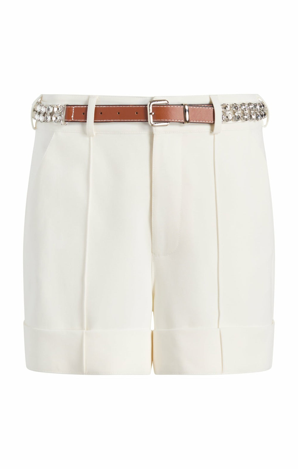 Rhinestone Belt Ester Short Ivory