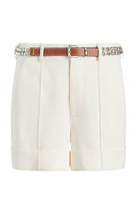 Rhinestone Belt Ester Short Ivory