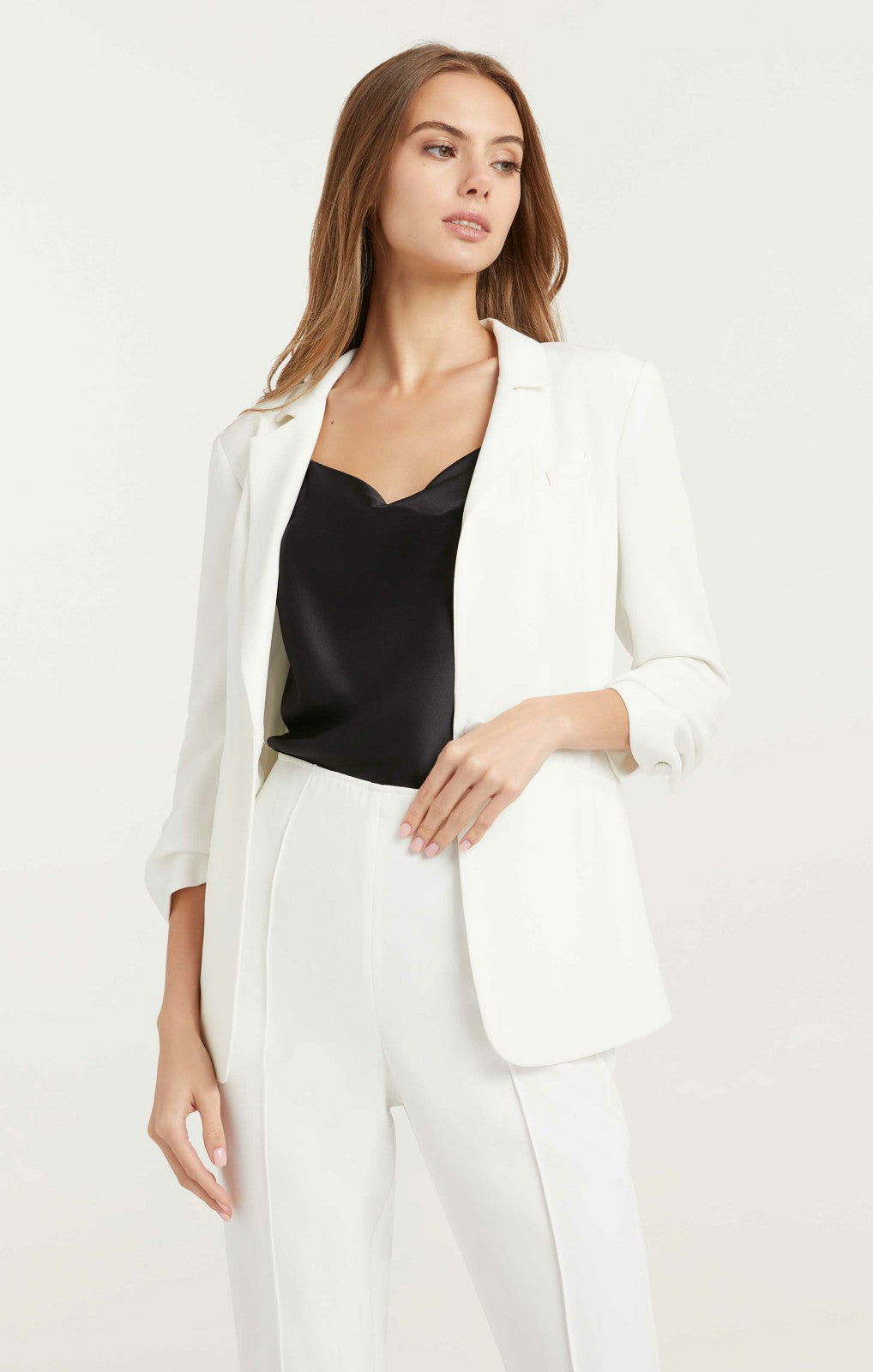 Crepe Khloe Blazer Ivory
