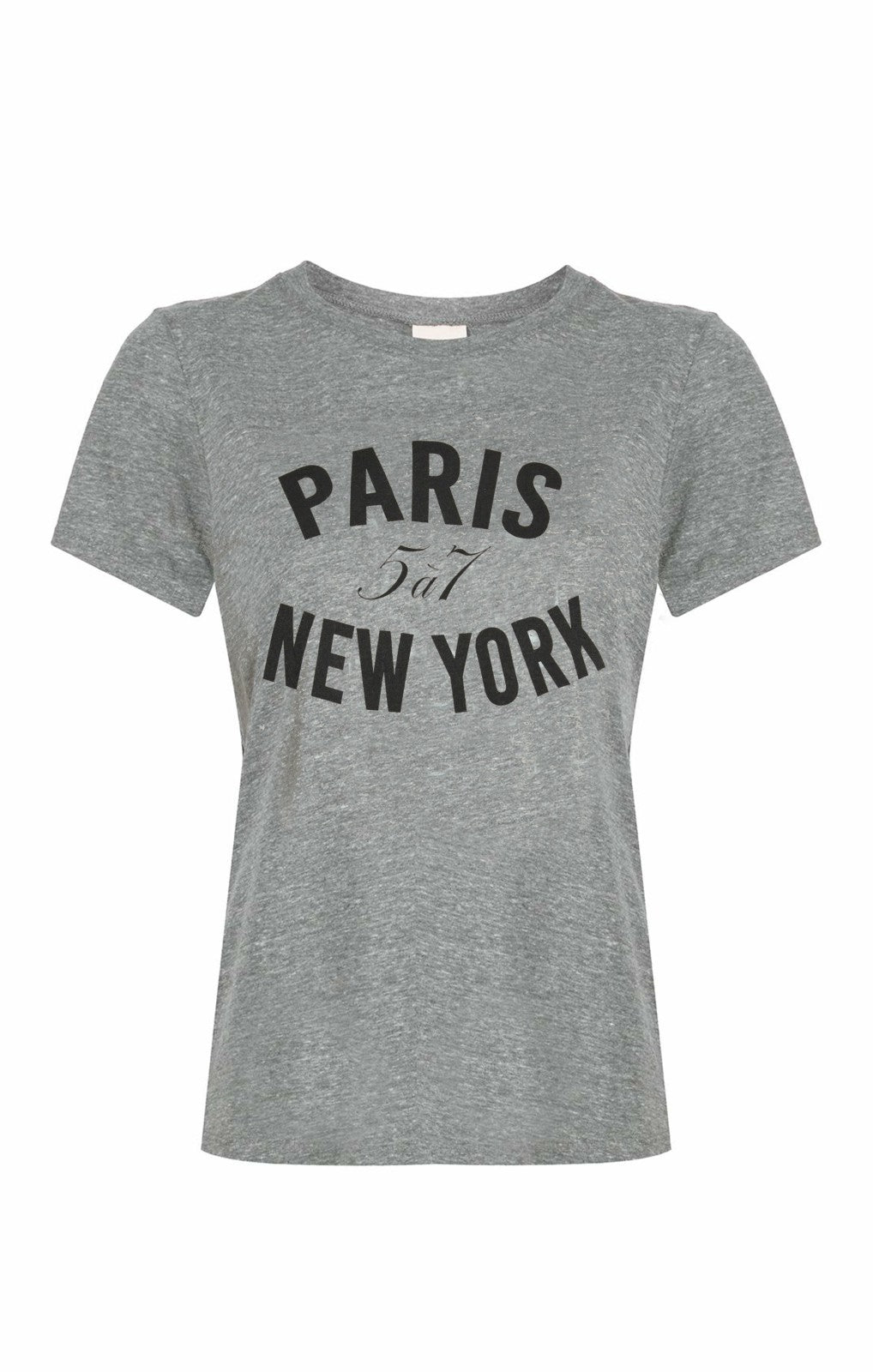 Paris New York Tee Heather Grey/Black