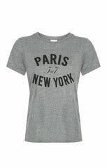 Paris New York Tee Heather Grey/Black