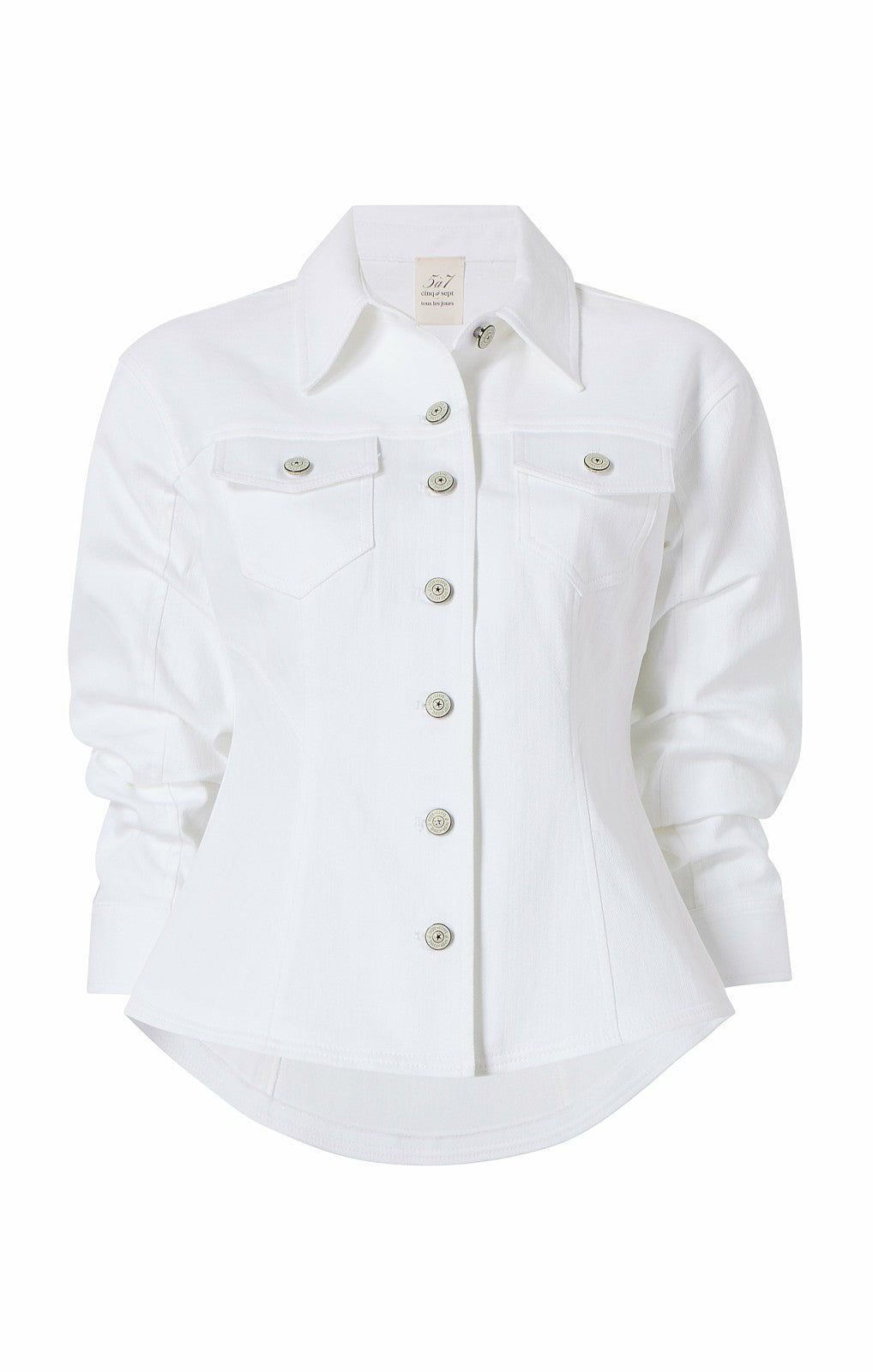 Denim Scrunched Canyon Jacket White