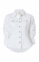 Denim Scrunched Canyon Jacket White